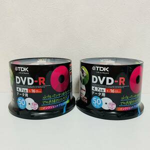 【未開封品】TDK DVD-R 4.7GB 16倍速 50枚入 DR47PWC50P-YBC 計2個セット