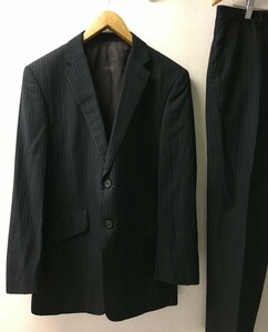 ◆Paul smith LONDON ポールスミス 春夏 170 FRANTELLI TALLIA 生地 マルチストライプ 2B セットアップ スーツ 黒系 サイズM2