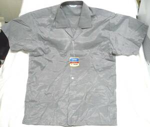 東レ テトロン 製 1960年代 品質表示タグ義務化以前 半袖シャツ グレー アイボリー 2枚 Ｌ 未使用 昭和レトロ デッドストック 当時物