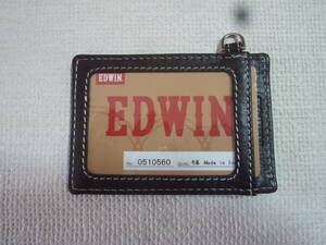 【新品・送料無料】EDWIN　エドウィン　牛革パスケース　チョコ色　0510560