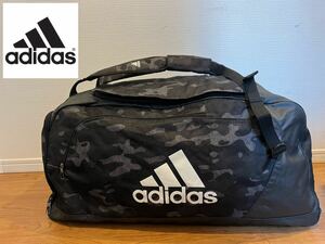 ★adidas★アディダス★バックパック★ダッフルバッグ★チームバッグ75L★ボストンバッグ★スポーツ★大容量★旅行★迷彩柄★ブラック★黒