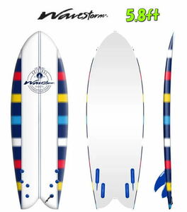 ＼本州送料無料！新品即決／★WAVESTORM♪サーフボード5.8ft☆172.7cmスワローテイル♪ウェイクサーフィン♪ウェイク♪クワットフィン★☆B