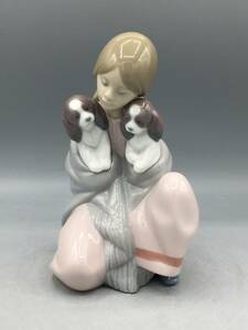 希少 リヤドロ LLADRO 少女 子犬 寄り添い 犬 フィギュリン スペイン製 陶器 置物 リアドロ オブジェ 6226 絶版 レア