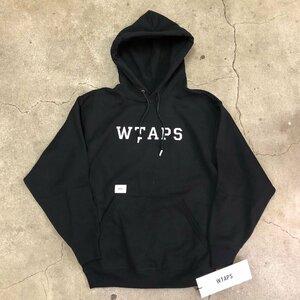 未使用品 24SS WTAPS ACADEMY HOODY COTTON COLLEGE 02 BLACK ダブルタップス アカデミー フーディ コットン カレッジ ブラック