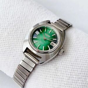 CITIZEN 17石レディース自動巻き／手巻き腕時計　稼動品　みどり　♪