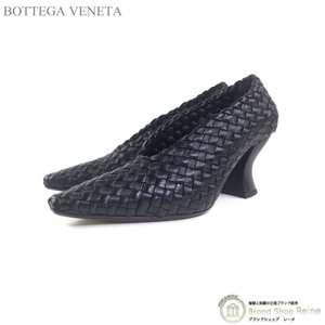 ボッテガ ヴェネタ （BOTTEGA VENETA） イントレチャート フレンチヒール パンプス シューズ 靴 #36 608850 ブラック（美品）中古