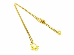 1円 ■美品■ ChristianDior クリスチャンディオール ヴィンテージ ネックレス ペンダント アクセサリー ゴールド系 BJ2218