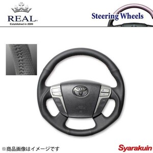 REAL レアル ステアリング TOYOTA/トヨタ アルファード 20系 オリジナルシリーズ ガングリップ オールレザー ブラックステッチ