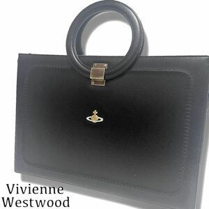 【送料無料】【レア】ヴィヴィアンウエストウッド オーブ金具　ハンドバッグ　トートバッグ　本革　レザー　Vivienne Westwood カバン　鞄