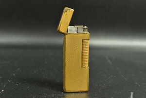 ▼dunhill ダンヒル ライター ガスライター ■現状渡 喫煙具 スイス製 ゴールド 網目柄 スクエア型