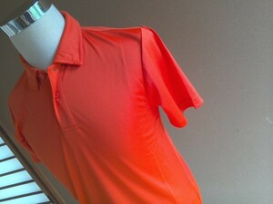 a新品 送料無料 ｍｈ3 ポロシャツ オレンジ SS ストレッチ素材 ドライメッシュ 伸びる 男女兼用半袖　