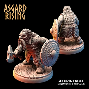 Asgard Rising ar-220401/5 Dwarf Warrior Gambeson5（プレーンベース）ドワーフ 3Dプリント ミニチュア D＆D TRPG