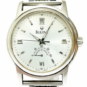 【1円スタート】BULOVA ブローバ SS 裏スケ シルバー文字盤 自動巻き メンズ腕時計 266521