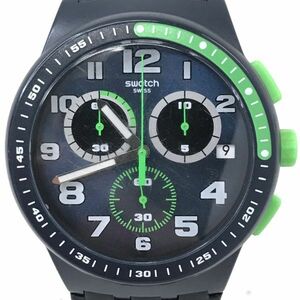 Swatch スウォッチ 腕時計 クオーツ コレクション おしゃれ クロノグラフ ネイビー グリーン 格好良い カレンダー 電池交換済 動作確認済