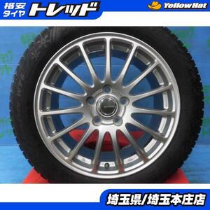 オデッセイ ティアナ ヴェゼル 中古 エコフォルム 17インチホイール VIKING WINTECH WT6 215/55R17 4本セット スタッドレスタイヤ 冬