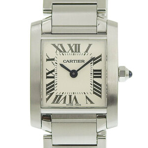 カルティエ CARTIER タンクフランセーズSM レディース クォーツ 腕時計 SS ホワイト文字盤 W51008Q3 中古 新入荷 CA0449