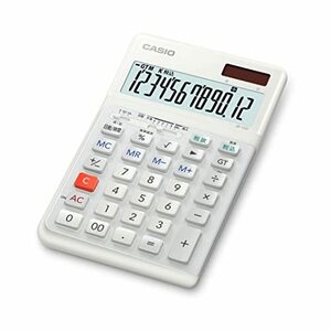 カシオ 人間工学電卓 12桁 日数&時間計算機能 ジャストタイプ ホワイト JE-12D-WE-N エコマーク認定