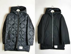 極美品 20AW WTAPS ダブルタップス SIS JACKET NYLON RIPSTOP シス リバーシブル キルティング ジャケット ブルゾン 黒 01 本物315N▲