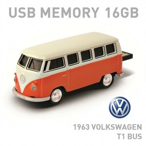 Volkswagen Classical Bus ワーゲンバス　オレンジ 16GB USBメモリー651845
