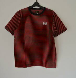 Needles ニードルス Tシャツ　S/S Papillon Emb Tee/Tシャツ/S/コットン/RED/ボーダー/ej228/ニードルズ