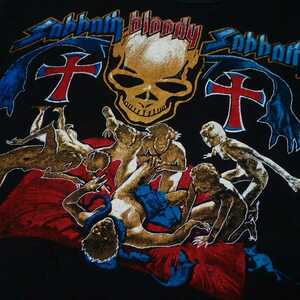 ■ 70s Black Sabbath Vintage T-shirt ■ ブラックサバス ヴィンテージ Tシャツ 黒 コットン S 当時物 本物 バンドT ロックT ozzyosbourne