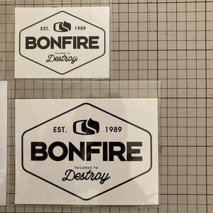 【J-135】BONFIRE ボンファイア ステッカー 2枚 H75×W100 H110×W150