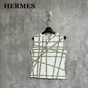 HERMES リボン トップス XLE ノースリーブ エルメス