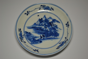 中国美術　染付　皿　中国古玩　置物　