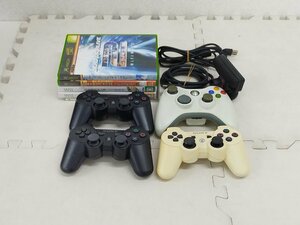 0220-11-☆1円スタート☆中古　ゲームコントローラー　PS４コントローラー×３、X-BOXコントローラー×１、カメラ、ソフトのセット