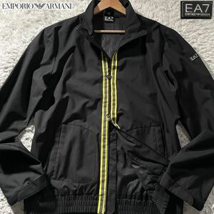 極美品/XLサイズ●エンポリオ アルマーニ ナイロンジャケット ブルゾン EMPORIO ARMANI ダブルジップ 春夏 撥水性 ストレッチ 軽量 EA7ロゴ