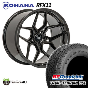 4本セット ロハナ ROHANA RFX11 22X9.0J 5/120 +30 グロスブラック BFGoodrich TRAIL-TERRAIN 285/45R22 ディフェンダー L663 特注サイズ