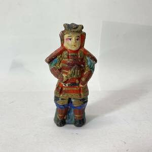 陶器製 土人形 武士 侍 甲冑 鎧 彩色 郷土玩具 古玩 レトロ 当時物
