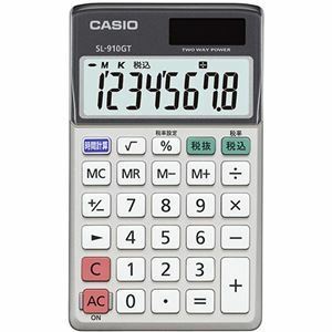【新品】(まとめ) カシオ グリーン購入法適合電卓 8桁手帳タイプ SL-910GT-N 1台 【×5セット】