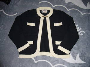 510-77♀：dgrace ディグレース　ニットジャケット　サイズF　色.黒　チダ コウイチ