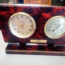 希少レア　当時物　昭和レトロ　置き時計 置時計　温度計付き　　PARTNER　現状品