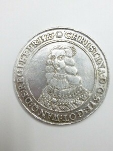 【激レア】スウェーデン 女王クリスティーナ（1632-1654） 1リスクダラー銀貨 1646年（MDCXLVI）-AG. AU. ■L23130YER-☆