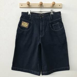 KARL KANI JEANS GET BUCKED PANT カールカナイ USA製 立体バックポケット HIP HOP RAP ショートデニムパンツ 美品 sizeW32