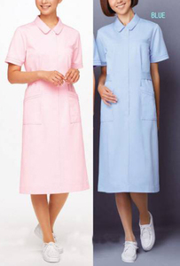 ■自重堂/ 白衣 ナースワンピース ブルー 看護師 Lサイズ 新品 介護用品介護衣料