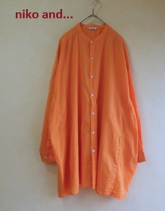 ●nikoand...ニコアンドゆったりブラウスFオレンジ●オーバーシャツ