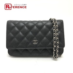 未使用 CHANEL シャネル AP0250 マトラッセ ココマーク クラシック チェーンウォレット ショルダーバッグ ブラック レディース【中古】