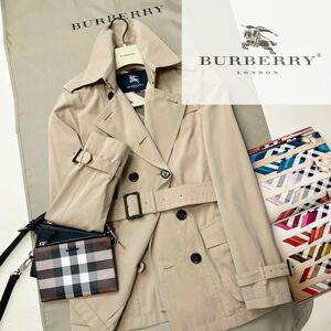 K21【人気の王道トレンチ】参考価格15万●超美品BURBERRY LONDON●華やかなシルエット●ジャケットコート バーバリーコート レディース