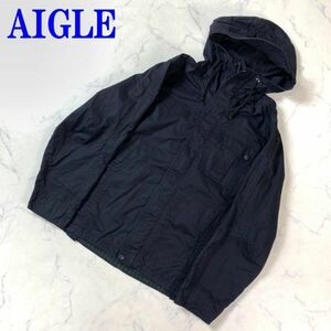 エーグル ジャンパー ジャケット 綿 コットン フード付き 紺 AIGLE ネイビー 小さいサイズ XS C8330