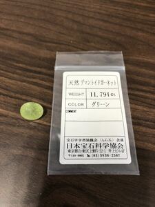 天然　大粒　デマントイドガーネット　ルース　11.794ct ソーティング付