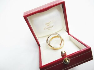 ★とちぎ屋！【Ｃａｒｔｉｅｒ】カルティエ トリニティ３連リング イエロー＆ホワイト＆ピンクゴールド 優雅な逸品！５２（約１２号）★