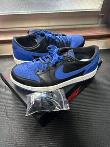 1円スタート NIKE JORDAN 1 RETRO LOW OG US8 26cm 黒青 dunk sb AF1 jordan fragment atmos