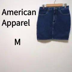 【American　Apparel】タイトデニムミニスカート(M)シンプル