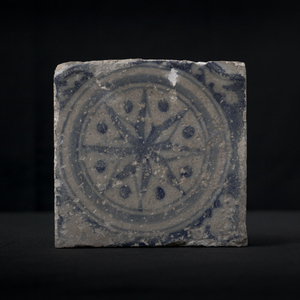 星の陶製タイル Ⅳ, スペイン, 17世紀. （民藝 工芸 骨董 アンティーク 古道具 古陶 スタッコ 幾何学 模様）