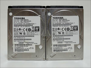 TOSHIBA 2.5インチHDD MQ01ABD075 750GB SATA 2個セット #12254
