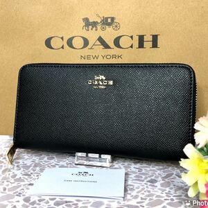 COACHコーチ　長財布　ブラック　黒　シンプル　新品