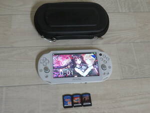 SONY PlayStation VITA PCH-2000 PS Vita本体 ホワイト + ソフト×3本付き 